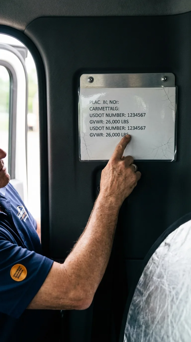 USDOT licensing placard verification in Emmetsburg